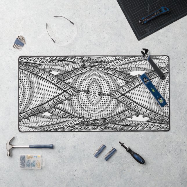 Keffiyeh Palestinian Scarf Traditional Fabric Desk Mat (Workstation)