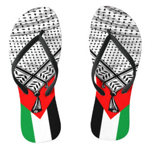 Keffiyeh Palestinian Scarf Traditional Fabric Flip Flops