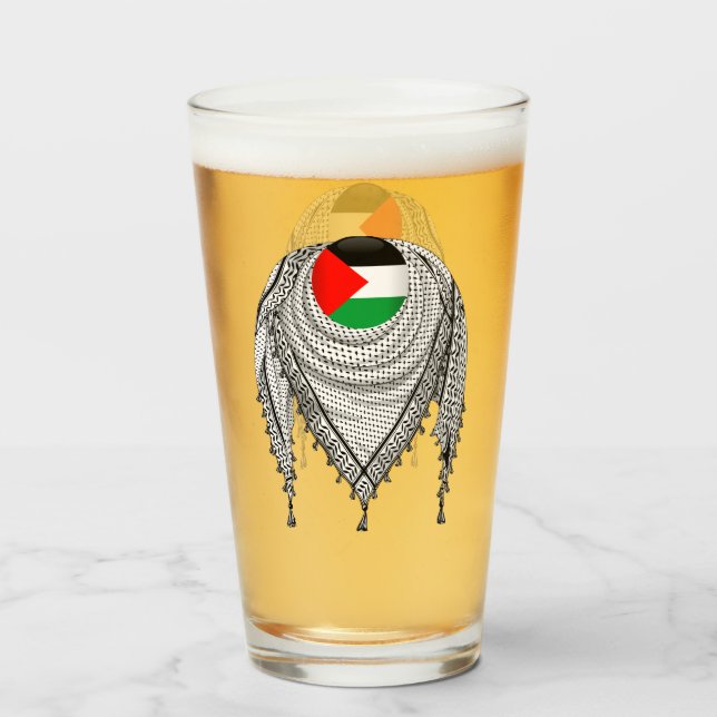Keffiyeh Palestinian Scarf Traditional Fabric Glass (Back Filled)