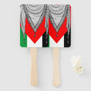 Keffiyeh Palestinian Scarf Traditional Fabric Hand Fan