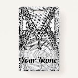Keffiyeh Palestinian Scarf Traditional Fabric ID Badge