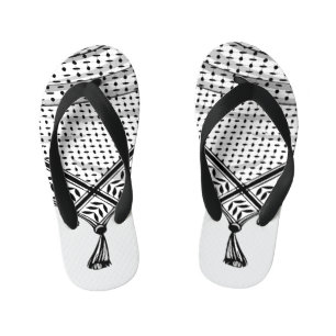 Keffiyeh Palestinian Scarf Traditional Fabric Kid's Flip Flops