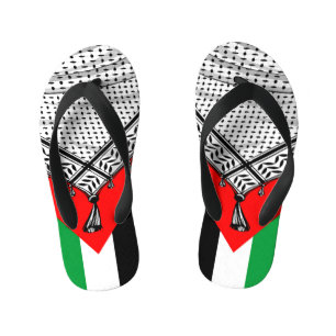 Keffiyeh Palestinian Scarf Traditional Fabric Kid's Flip Flops