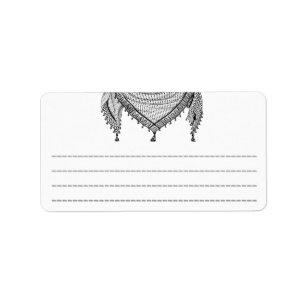 Keffiyeh Palestinian Scarf Traditional Fabric Label