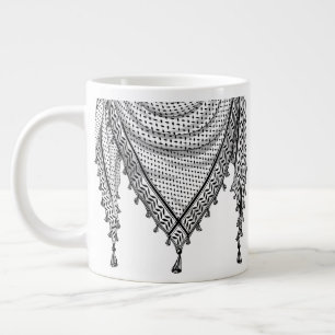 Keffiyeh Palestinian Scarf Traditional Fabric Large Coffee Mug