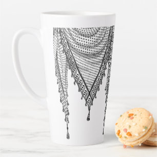Keffiyeh Palestinian Scarf Traditional Fabric Latte Mug