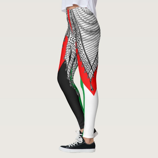 Keffiyeh Palestinian Scarf Traditional Fabric Leggings (Left)