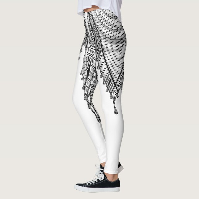 Keffiyeh Palestinian Scarf Traditional Fabric Leggings (Left)