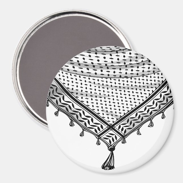 Keffiyeh Palestinian Scarf Traditional Fabric Magnet (Front/Back)