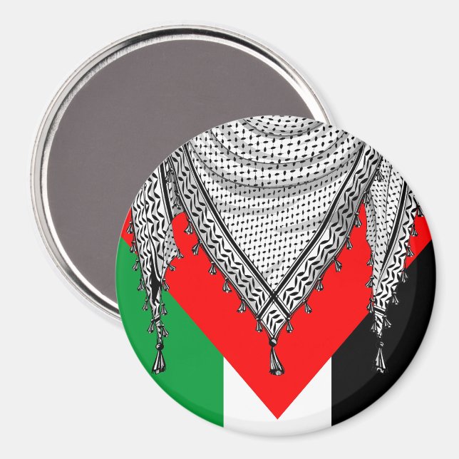 Keffiyeh Palestinian Scarf Traditional Fabric Magnet (Front/Back)
