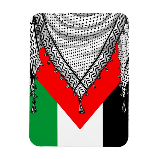 Keffiyeh Palestinian Scarf Traditional Fabric Magnet (Vertical)
