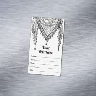 Keffiyeh Palestinian Scarf Traditional Fabric Magnetic Business Card