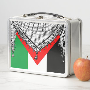 Keffiyeh Palestinian Scarf Traditional Fabric Metal Lunch Box
