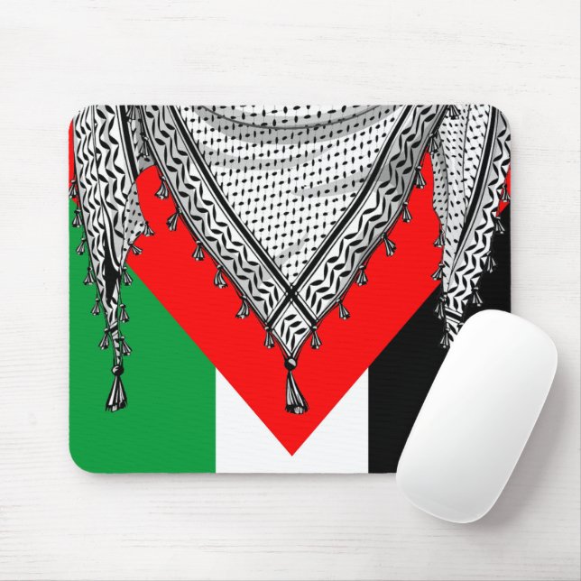 Keffiyeh Palestinian Scarf Traditional Fabric Mouse Mat (With Mouse)