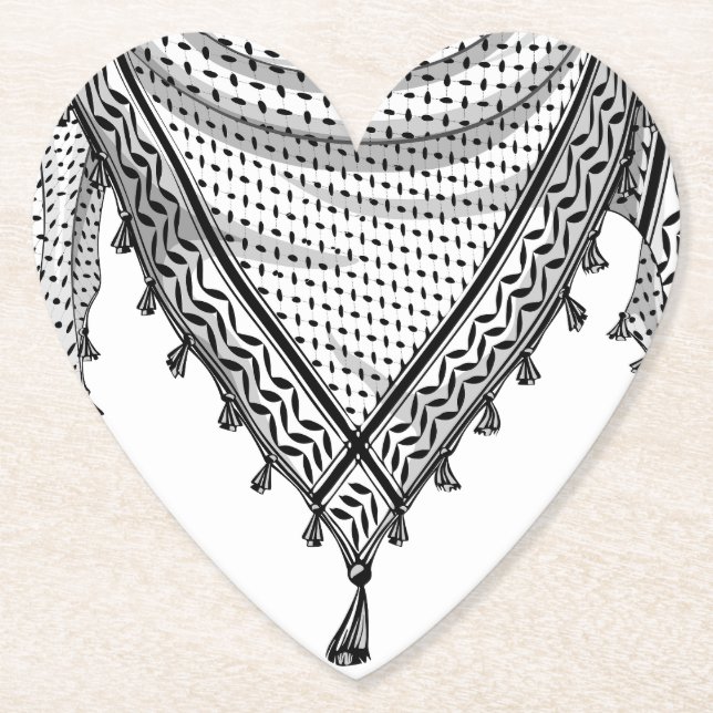 Keffiyeh Palestinian Scarf Traditional Fabric Paper Coaster (Front)