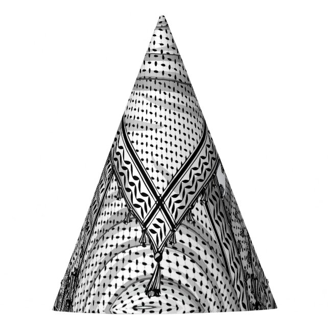 Keffiyeh Palestinian Scarf Traditional Fabric Party Hat (Front)