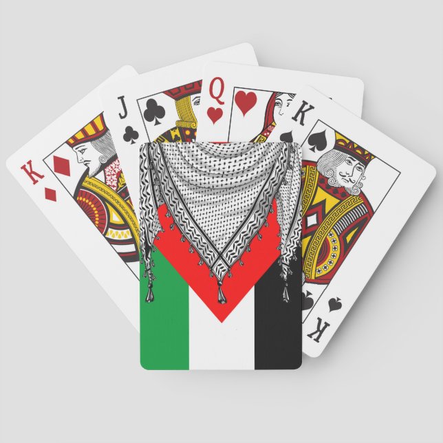 Keffiyeh Palestinian Scarf Traditional Fabric Playing Cards (Back)
