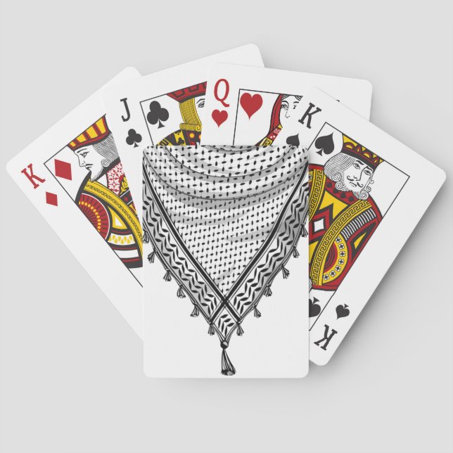 Keffiyeh Palestinian Scarf Traditional Fabric Playing Cards (Back)