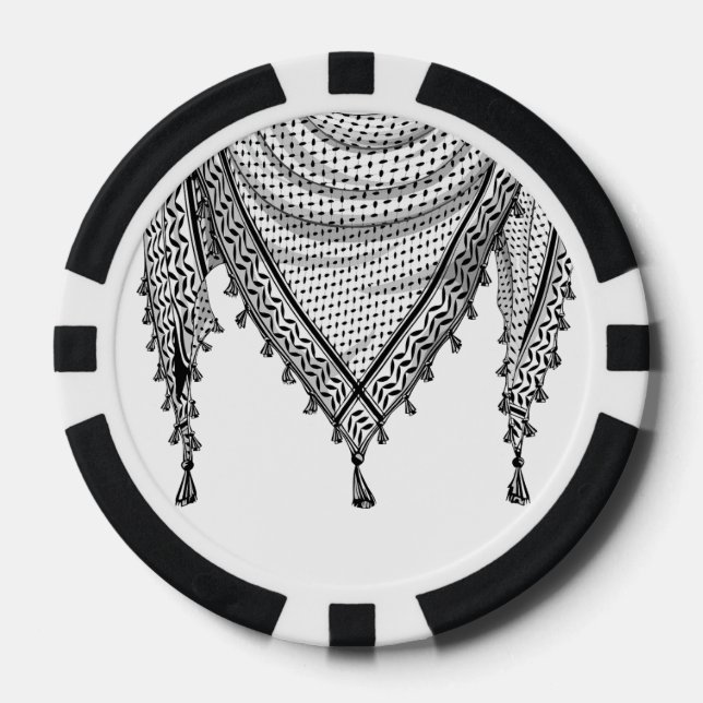 Keffiyeh Palestinian Scarf Traditional Fabric Poker Chips (Front)