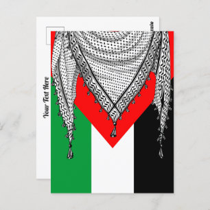 Keffiyeh Palestinian Scarf Traditional Fabric Postcard