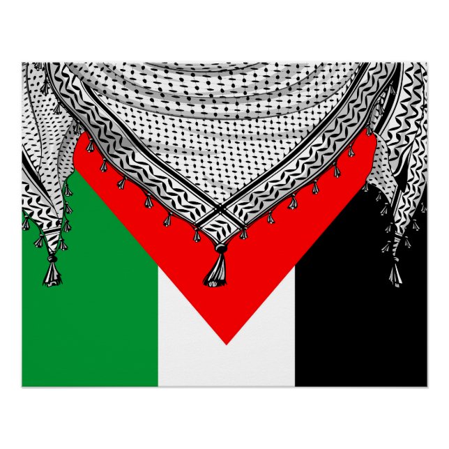 Keffiyeh Palestinian Scarf Traditional Fabric Poster (Front)