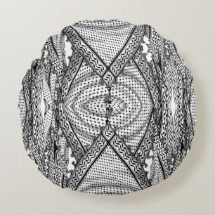 Keffiyeh Palestinian Scarf Traditional Fabric Round Cushion