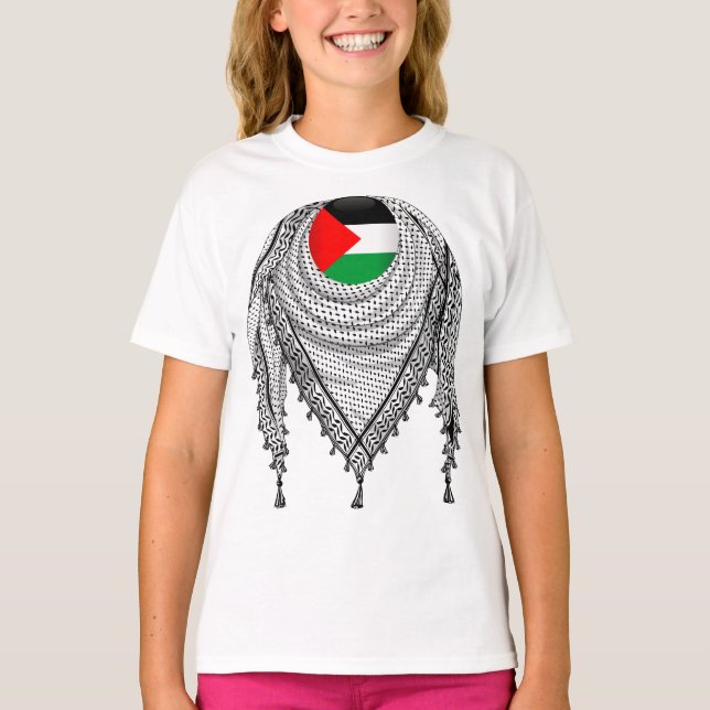 Keffiyeh Palestinian Scarf Traditional Fabric T-Shirt (Front)