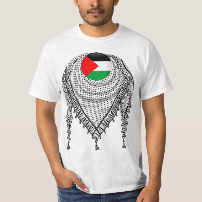 Keffiyeh Palestinian Scarf Traditional Fabric T-Shirt (Front)