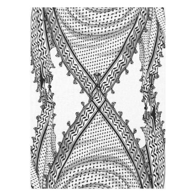 Keffiyeh Palestinian Scarf Traditional Fabric Tablecloth (Front)