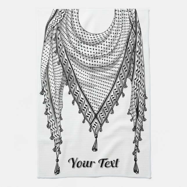Keffiyeh Palestinian Scarf Traditional Fabric Tea Towel (Vertical)