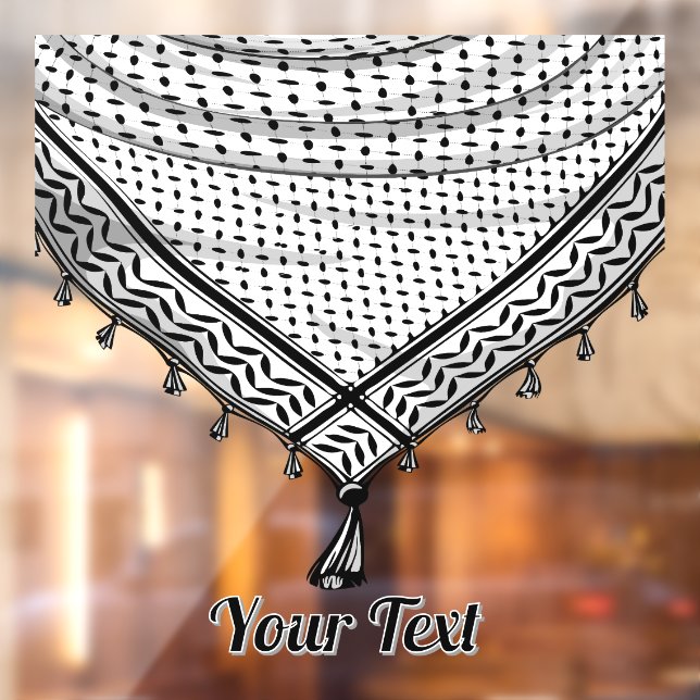 Keffiyeh Palestinian Scarf Traditional Fabric Window Cling (Sheet 2)