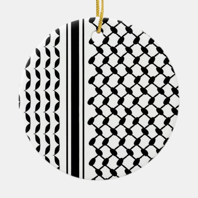 Keffiyeh Print  Ceramic Tree Decoration (Front)
