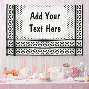 Keffiyeh Symbol of Palestine Resistance Pattern Banner