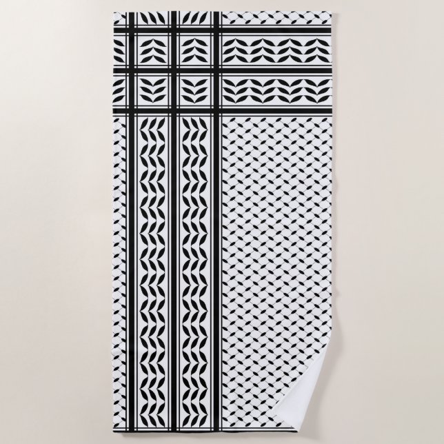 Keffiyeh Symbol of Palestine Resistance Pattern Beach Towel (Front)
