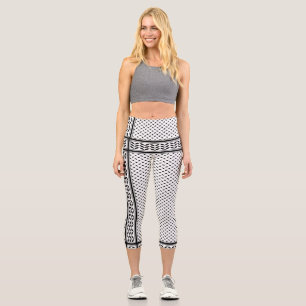 Keffiyeh Symbol of Palestine Resistance Pattern Capri Leggings