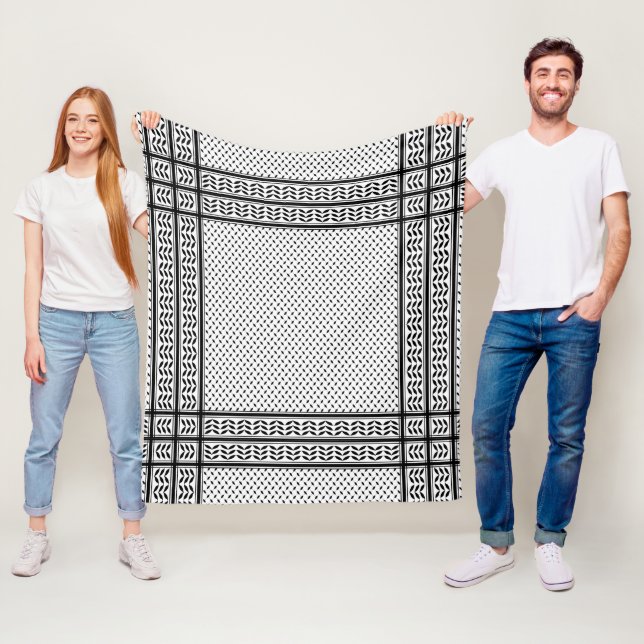 Keffiyeh Symbol of Palestine Resistance Pattern Fleece Blanket (In Situ)