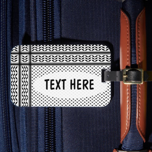 Keffiyeh Symbol of Palestine Resistance Pattern Luggage Tag (Front Insitu 4)