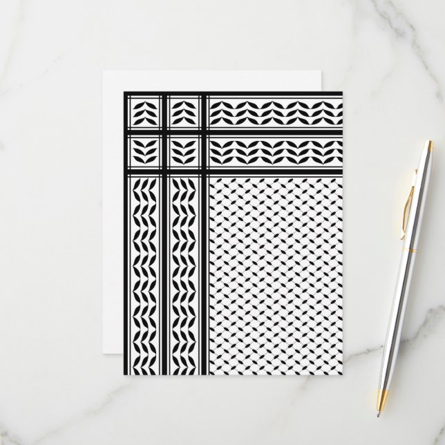 Keffiyeh Symbol of Palestine Resistance Pattern RSVP Card (Front/Back In Situ)