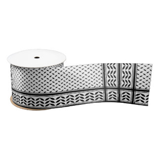 Keffiyeh Symbol of Palestine Resistance Pattern Satin Ribbon