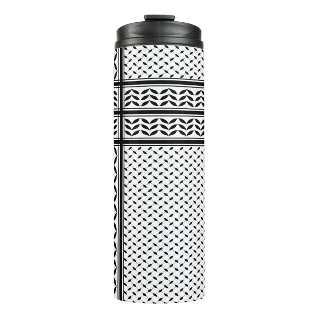Keffiyeh Symbol of Palestine Resistance Pattern Thermal Tumbler (Front)