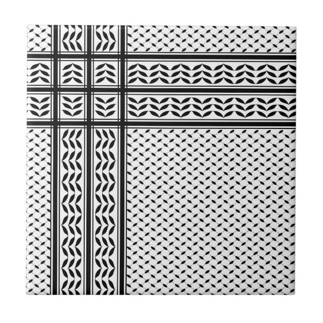 Keffiyeh Symbol of Palestine Resistance Pattern Tile (Front)