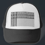 Keffiyeh Symbol of Palestine Resistance Pattern Trucker Hat<br><div class="desc">Fast forward to the 1960s and the rise of the Palestinian resistance movement,  the prominent Palestinian politician,  Yasser Arafat,  further solidified this meaning behind the keffiyeh. The keffiyeh became Arafat’s personal trademark as he draped it over his right shoulder to resemble the pre-1948 map of Palestine.</div>