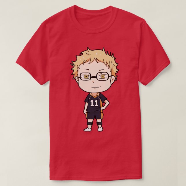 Kei Tsukishima Chibi Design T-Shirt (Design Front)