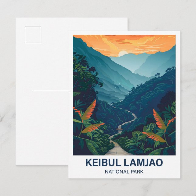 Keibul Lamjao National Park India Travel Postcard (Front/Back)