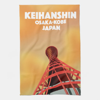 Keihanshin Osaka Kobe Japan Travel poster Tea Towel