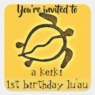 Keiki First Birthday Luau Square Sticker