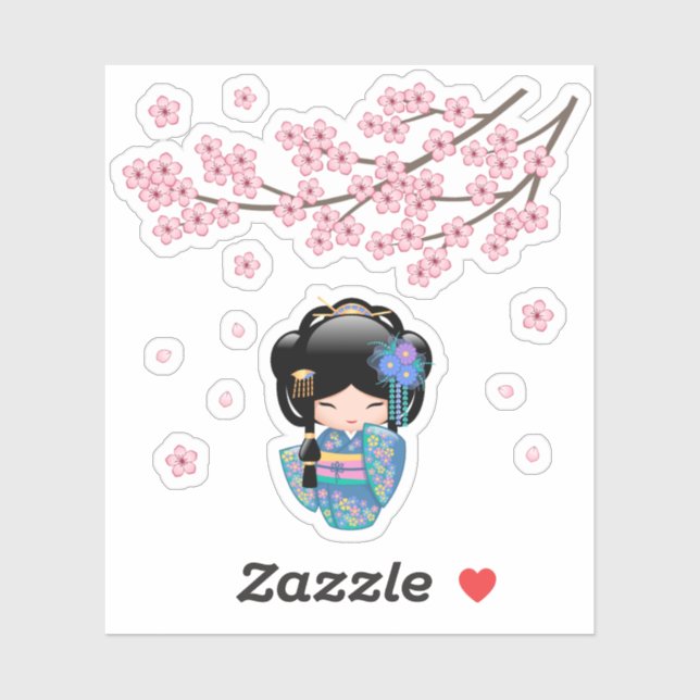 Keiko Kokeshi Doll - Cute Japanese Geisha Girl (Sheet)