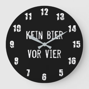 Kein Bier Vor Vier Large Clock