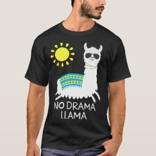 Kein Drama Lama Alpaca Happy Freedom Llama Sunglas T-Shirt