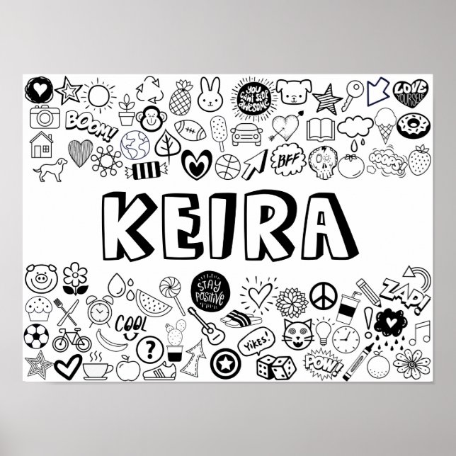 'KEIRA' Colour-it-Yourself Outline Design Poster (Front)